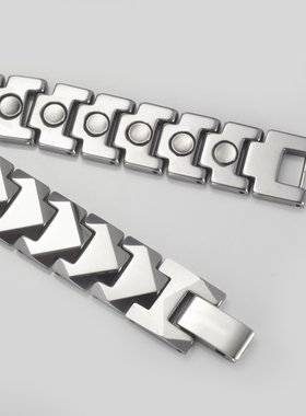 钨金男士手链宽版简约首饰