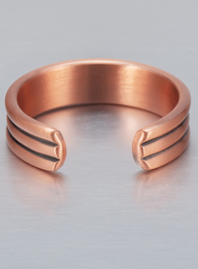 红铜戒指女士男士磁性戒指开口指环复古简约礼物