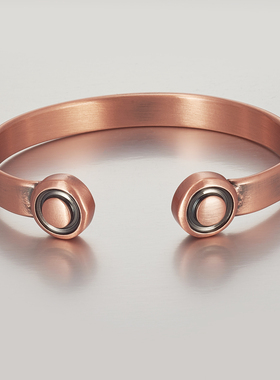 红铜磁性男女同款手镯，16cm铜手镯带2个大磁铁+4个小磁铁首饰