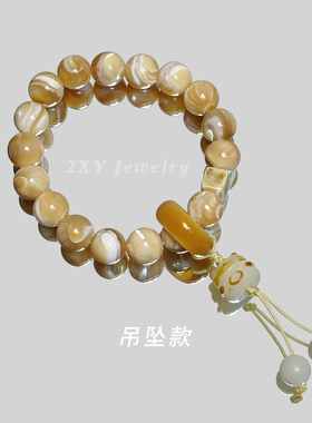 小众马蹄螺炭烧菩提盘玩手串