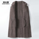 羊毛呢外套女中长款西装领修身气质人字纹秋冬新款高端双面绒大衣