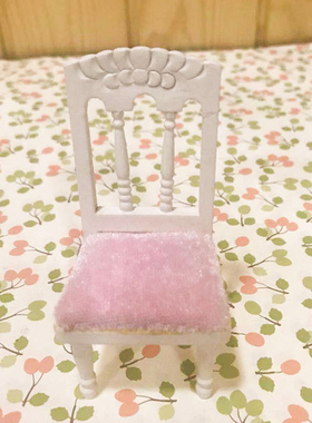 袖珍欧式风粉色坐垫模型娃娃屋