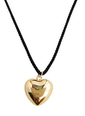 亚马逊爆款爱心黑绳项链女ins小众设计感锁骨链长款颈链手饰厂家