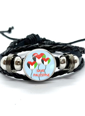 相片图片 明星家人爱人 时光宝石手工编织可调节黑色手绳手环批发