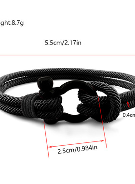 欧美跨境马蹄扣编织手链个性手环男女情侣礼物简约复古时尚手绳