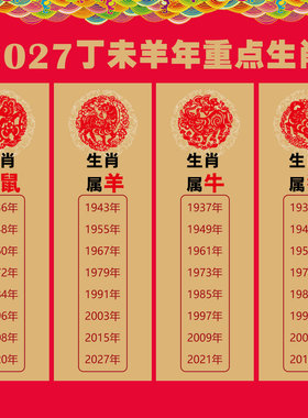 慈风阁原创2027年十二生肖手机贴