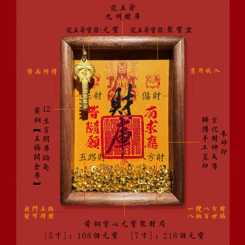 慈风阁原创2026年财库相框玄关龙五爷财神摆台财位床头灯光画摆件,淘宝优惠券,粉丝福利购,淘宝优惠卷