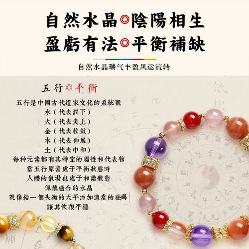 慈风阁2026马年生肖鼠牛虎兔龙蛇马羊猴鸡狗猪本命年情侣水晶手链 - 图2