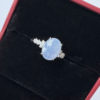 Myanmar Laokeng ice violet jade cabochon ring