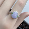 Ice Violet Jade Pixiu Ring S925 Silver Set