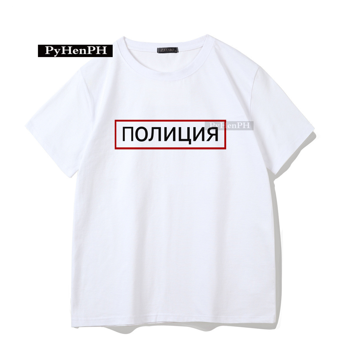 Russian Letter Black T-shirt个性俄文印花学生黑色T恤短袖女-图2