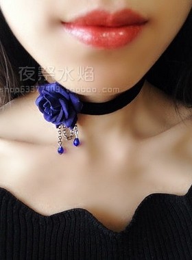 哥特风洛丽塔水晶性感复古项链