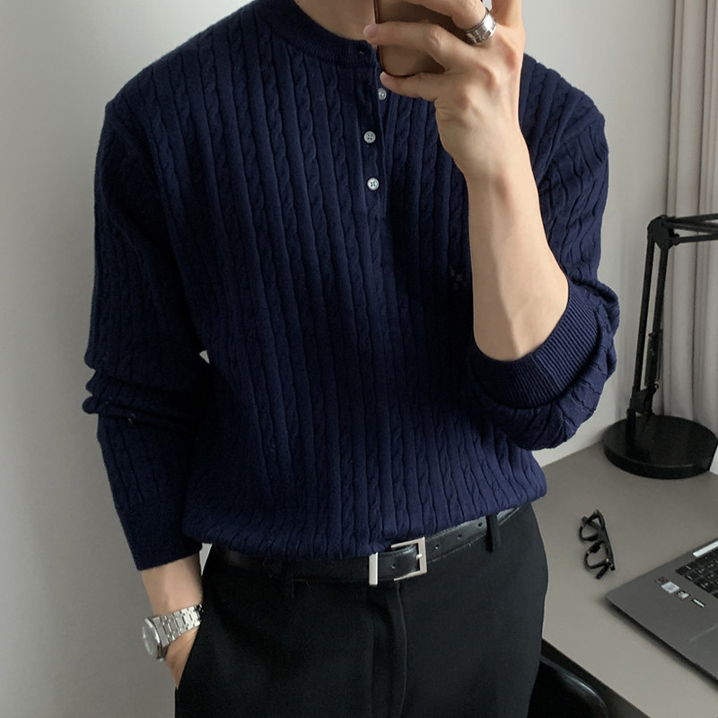 碧舍秋冬新款男士套头毛衣小众设计高级百搭针织毛衫保暖韩系外套,淘宝优惠券,粉丝福利购,淘宝优惠卷