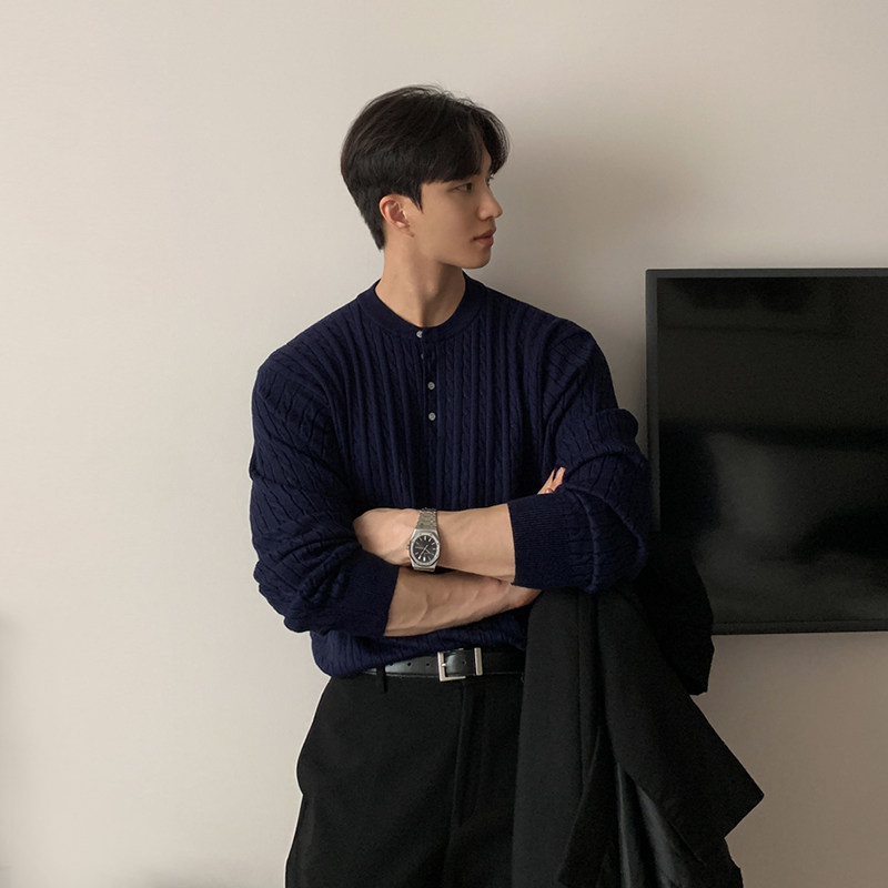 碧舍秋冬新款男士套头毛衣小众设计高级百搭针织毛衫保暖韩系外套,淘宝优惠券,粉丝福利购,淘宝优惠卷