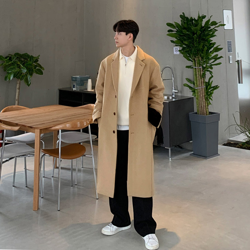 碧舍2025新款毛呢大衣中长款韩版翻领风衣宽松美拉德呢大衣百搭潮,淘宝优惠券,粉丝福利购,淘宝优惠卷