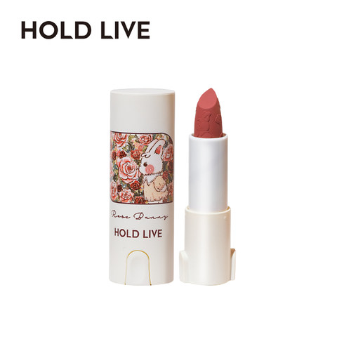 holdlive复古花园兔兔口红唇膏哑光雾面丝绒肉桂色奶茶色显白唇釉 - 图3