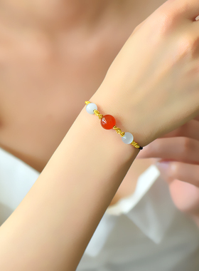 玉缘轩情侣红玛瑙转运珠