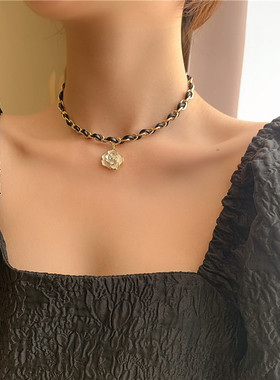 韩国东大门香风山茶花ins金属