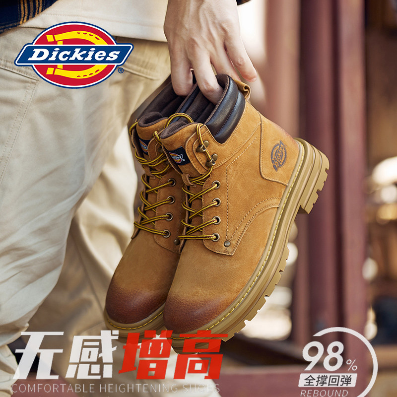 Dickies增高鞋男马丁靴隐形内增高男鞋2025新款冬季加绒雪地靴男,淘宝优惠券,粉丝福利购,淘宝优惠卷
