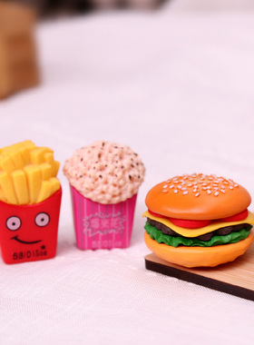 食玩汉堡薯条三明治蛋糕模型摆件