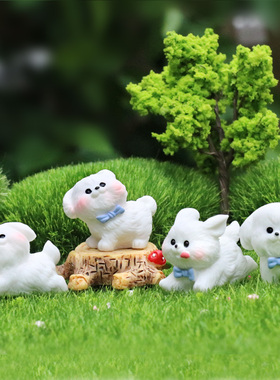 可爱呆萌小白狗盲盒卡通玩偶摆件