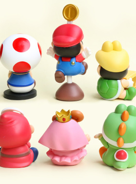 新品潮玩马里奥cos小新系列摆件