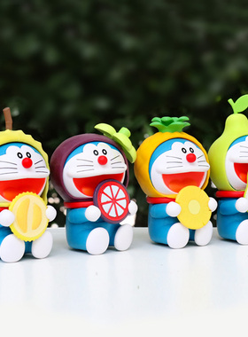 蓝胖子COS水果盲盒机器猫手办