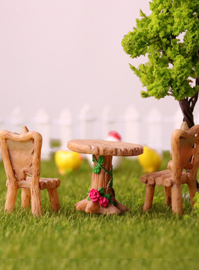 圆桌椅子diy材料田园风花朵摆件