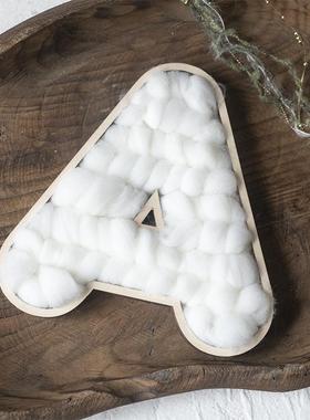 家居客厅照片墙姓名定制字母装饰店铺招牌符号logo毛线木板立体