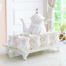 Eurostyle water cup suit ceramic upfront living room cup with family light and luxurious teapot tea tea cup home cup suit