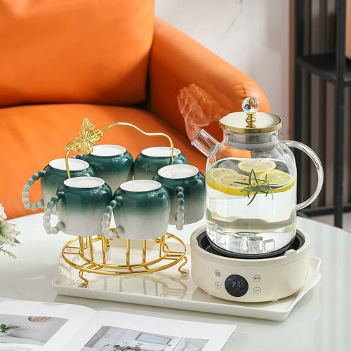 陶瓷水杯轻奢现代水壶家用客厅待客杯子套装茶杯家庭乔迁杯具茶具 - 图0