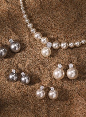 戴妃渐变施家强光正圆珍珠项链