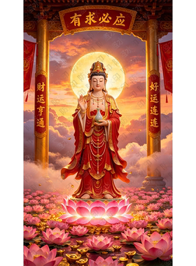 创意有求必应贴画招好运招财贴纸海报宿舍卧室自粘贴防水中式