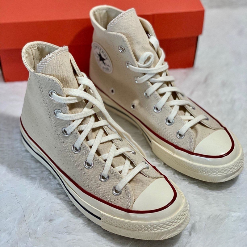 现货秒发匡威Converse 1970s三星标米白高男女高帮帆布鞋162053C - 图1