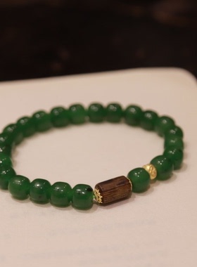 和田玉*未央手链*K金镶嵌PC22090705（颜色多样性）