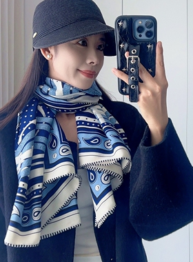 原版马嚼锁环真丝羊绒围巾大披肩