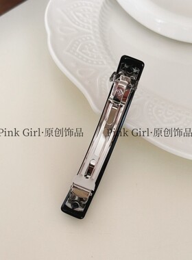 GirlT167弹簧夹雕花发饰优雅发夹秋冬Pink百搭小众气质醋酸