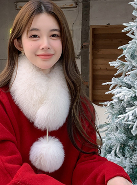秋冬球球韩版女双面围脖