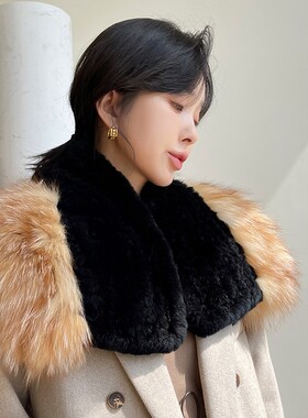 冬季双面欧美女性红狐围脖