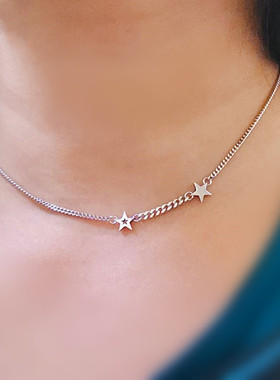 重工五角星质感修饰显瘦锁骨链