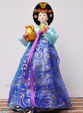 韩国人偶餐厅装饰娃娃摆件