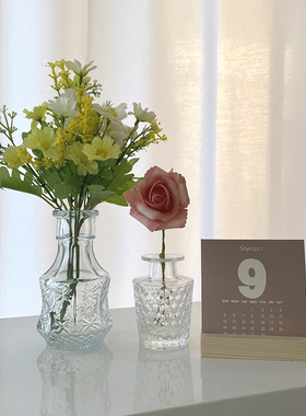 ins浮雕花瓶法式优雅插花装饰