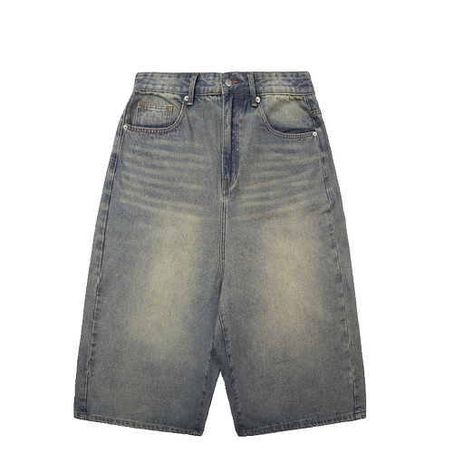 CryingCenter 中性复古直筒七分牛仔裤中裤 水洗多色 哭喊中心 - 图3