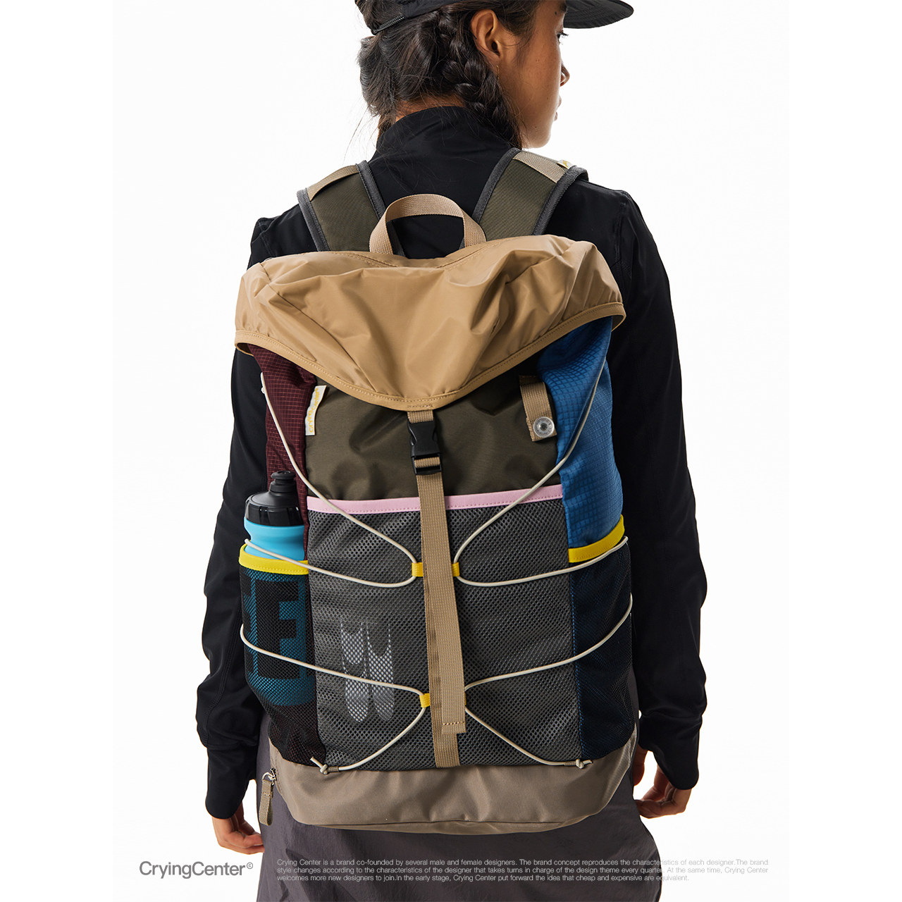 CryingCenter羽毛球网球秋冬美拉德多色拼接运动双肩背包哭喊中心,淘宝优惠券,粉丝福利购,淘宝优惠卷