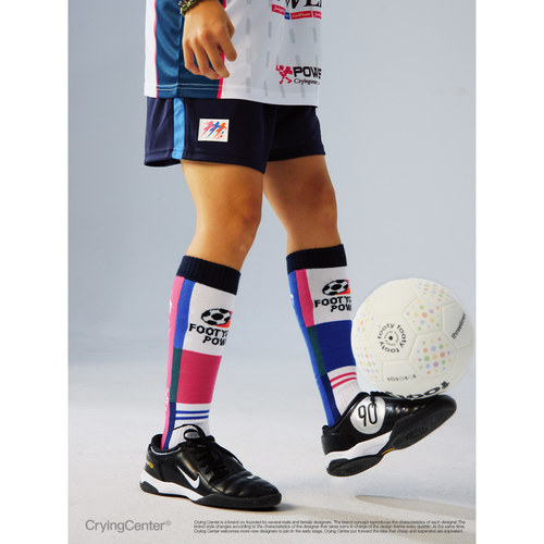 CryingCenterxFootygirls女足复古拼色足球袜长筒运动袜 哭喊中心 - 图1