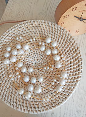 阿忆家珍珠毛衣链女高雅套装