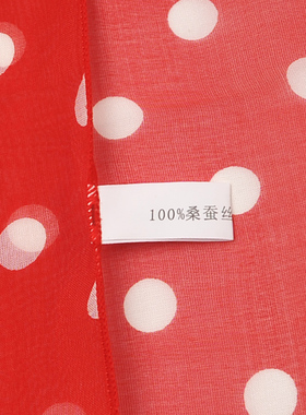 女士春秋波点蚕丝小方巾真丝围巾