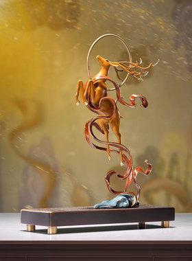 朱炳仁铜X敦煌美术研究所 鹿王乾坤客厅铜雕鹿摆件玄关书房礼品