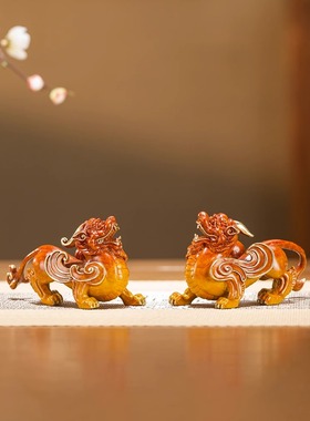 朱炳仁铜 纳财貔貅摆件装饰工艺品礼品家居招财中式铜貔貅
