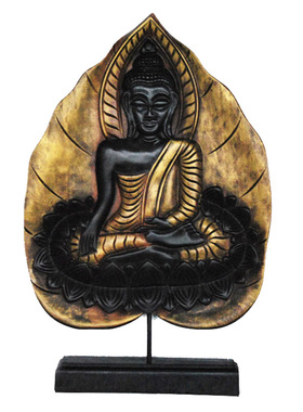 东南亚风实木雕刻菩提叶工艺摆设